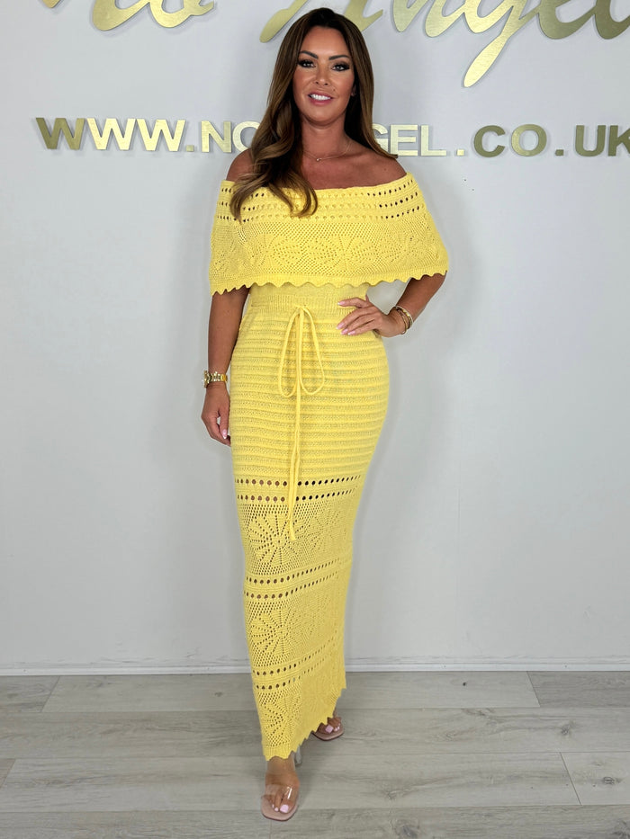 Crochet Off Shoulder Bardot Maxi Dress (5 Colours)