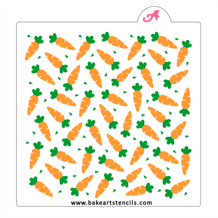 Crunchy Carrots Cookie Stencil bakeartstencils