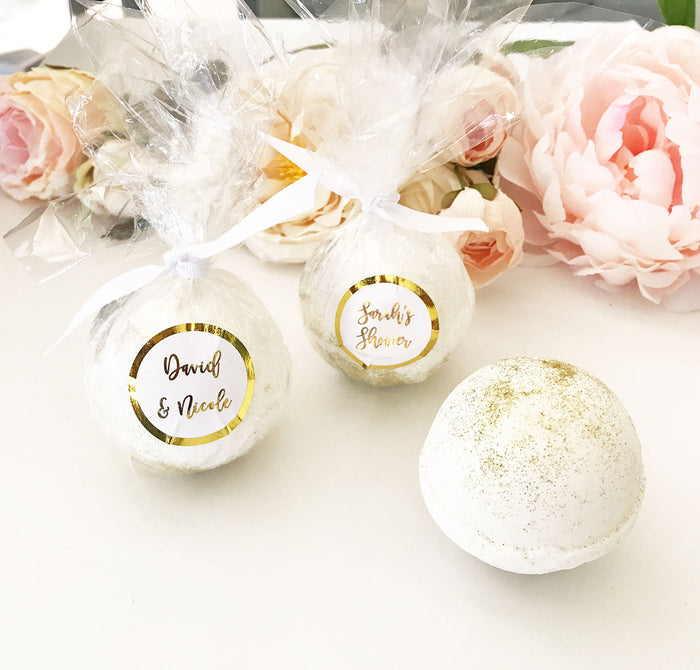 Custom Personalized Bath Bomb Foil Wedding Party Favors (Pack of 12)