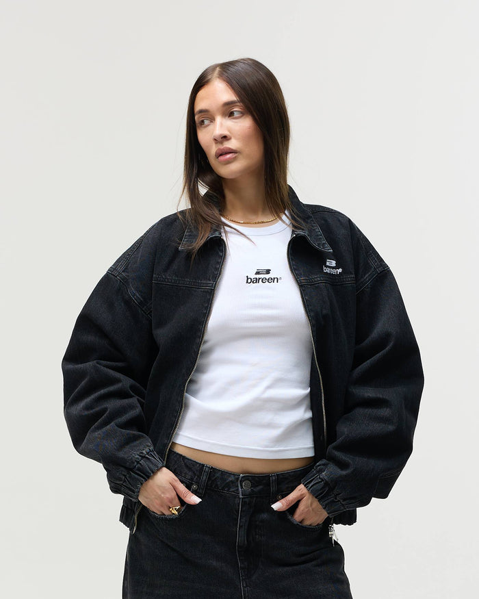 Denim Workwear Jacket, Women - Black Wash