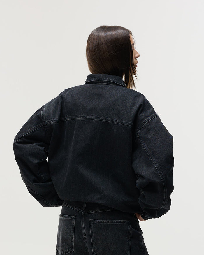 Denim Workwear Jacket, Women - Black Wash