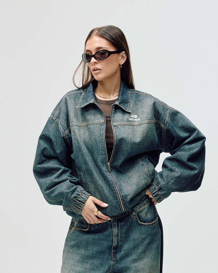 Denim Workwear Jacket, Women - Dark Blue Wash