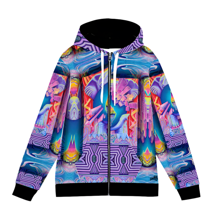 elephant zipper hoodie with abstract background