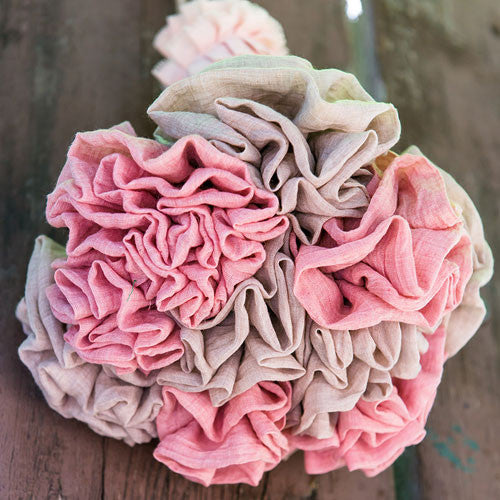 Fabric Ruffle Flower on a Stem Wedding Ceremony