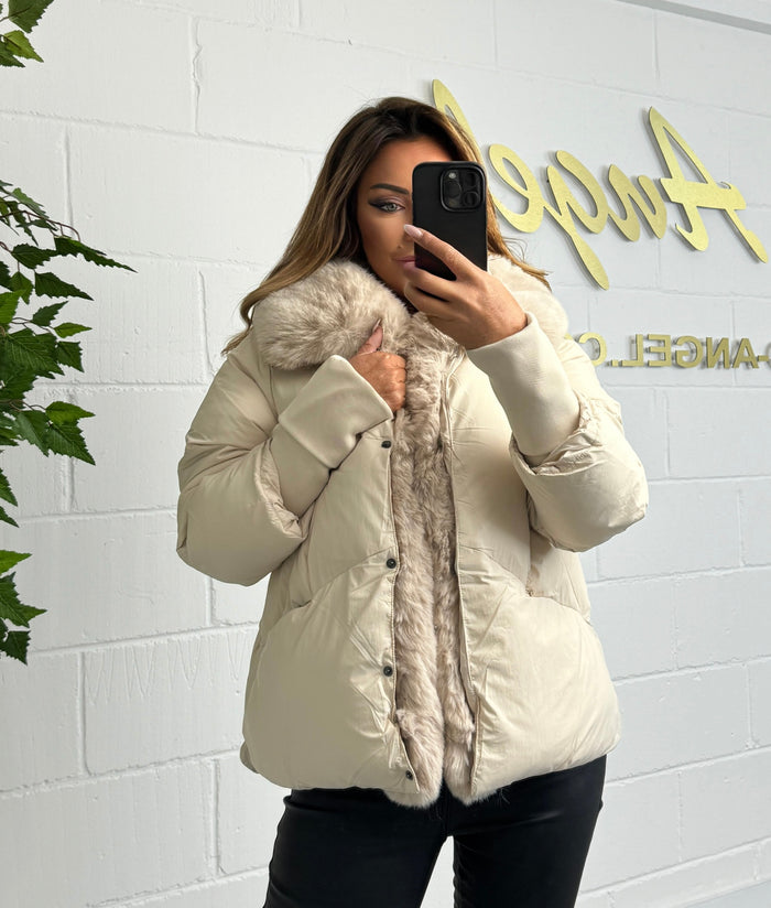 Faux Fur Collar Puffer Coat (2 Colours)