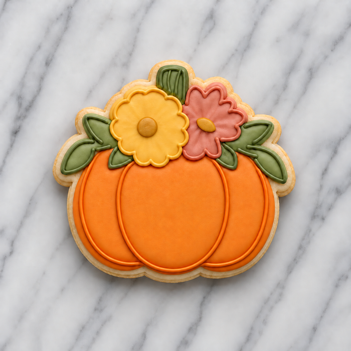 Floral Pumpkin Cookie Cutter & Stencil bakeartstencils