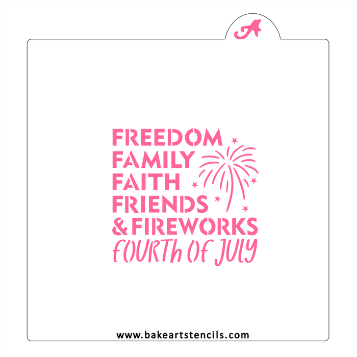 Freedom to Fourth Cookie Stencil bakeartstencil