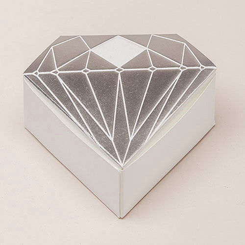 Gold or Silver Diamond Shaped Wedding Party Favor Box (Pack of 10)