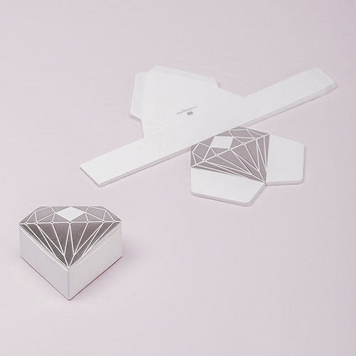 Gold or Silver Diamond Shaped Wedding Party Favor Box (Pack of 10)