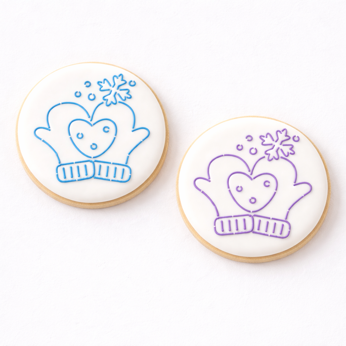 Heart Mittens PYO Cookie Stencil bakeartstencil