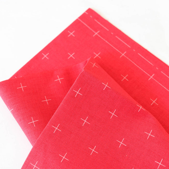 Hidamari Preprinted Sashiko Cloth - Kasuri (Crosses)-Stitched Modern