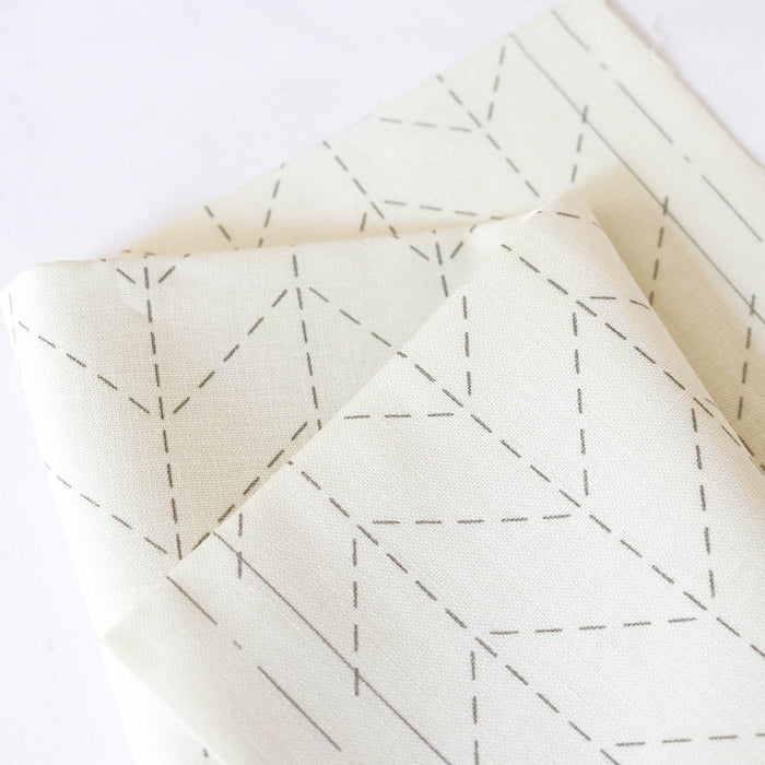 Hidamari Preprinted Sashiko Cloth - Sugiaya (Herringbone)-Stitched Modern