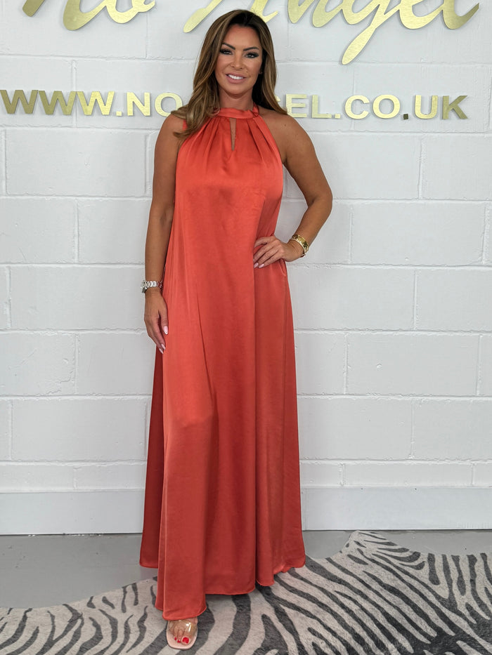 High Neck Tie Back Maxi Dress (6 Colours)