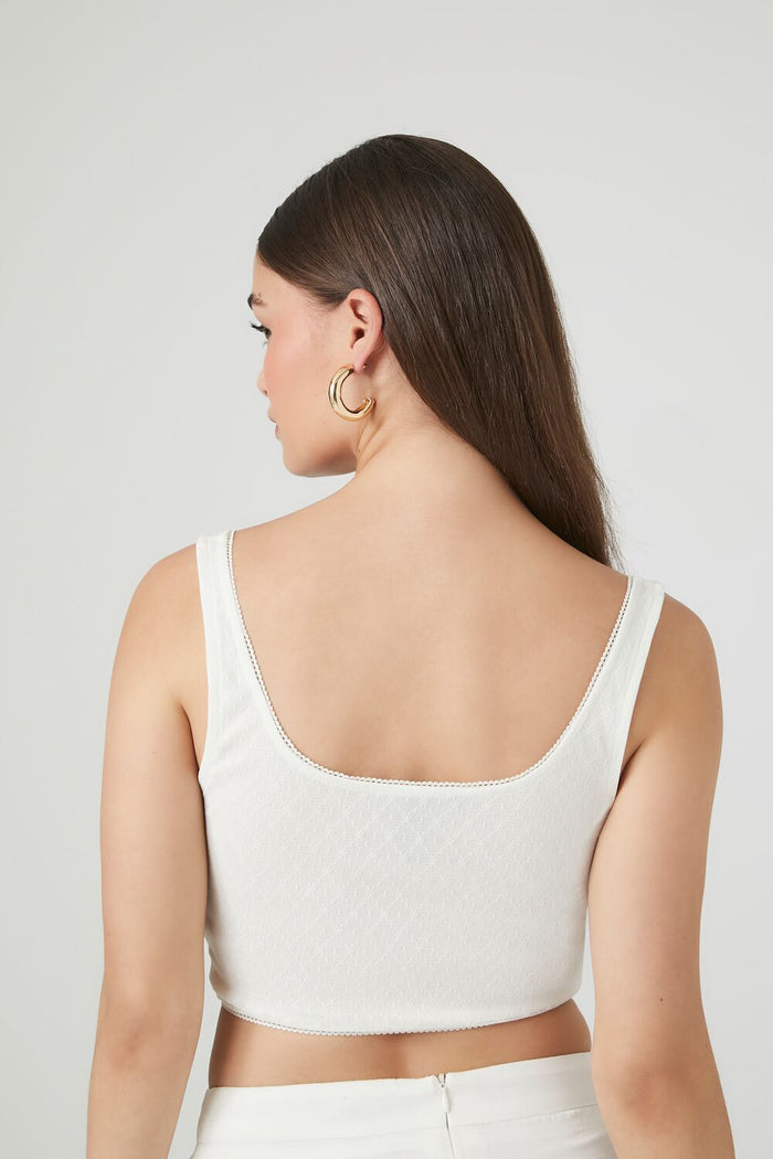 Hook-and-Eye Cropped Tank Top