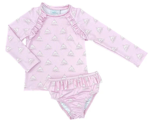 James and Lottie - Charlotte Rash Guard Set - Sailboats