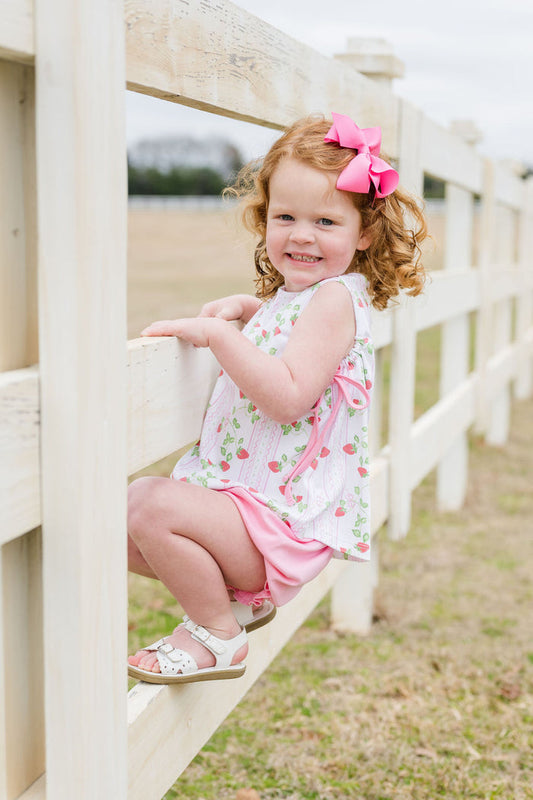 James and Lottie - Frannie Banded Short Set - Berry Sweet