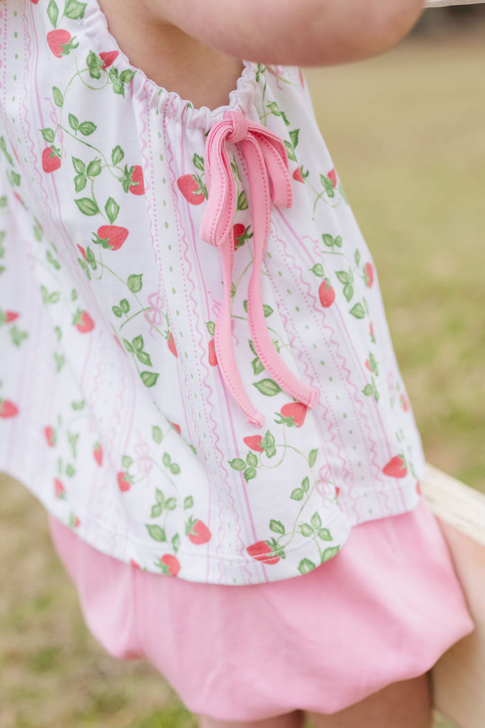 James and Lottie - Frannie Banded Short Set - Berry Sweet