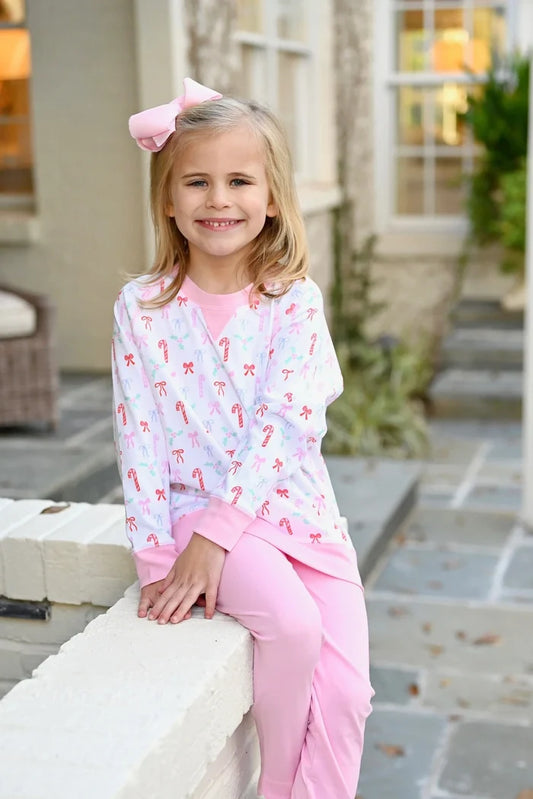 James and Lottie - Knit Scallop Leggings - Light Pink