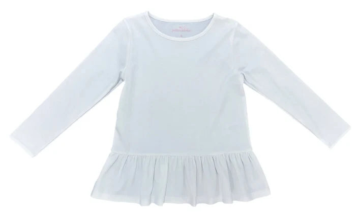 James and Lottie - Peggie Peplum Knit Top - White