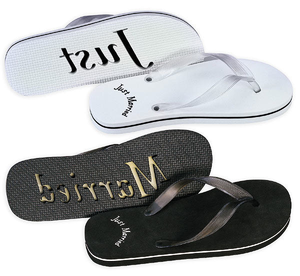 The Bride & Groom’s The Beach Wedding Just Married Flip Flop Wedding Favors
