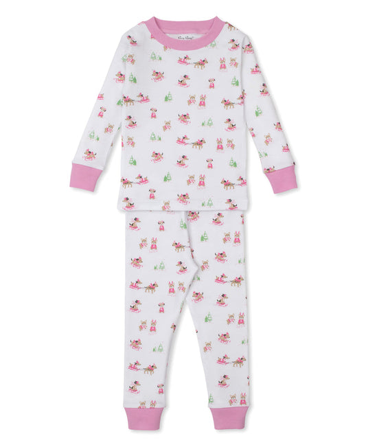 Kissy Kissy - Pajama Set - Pink Puppy's Sleigh Ride