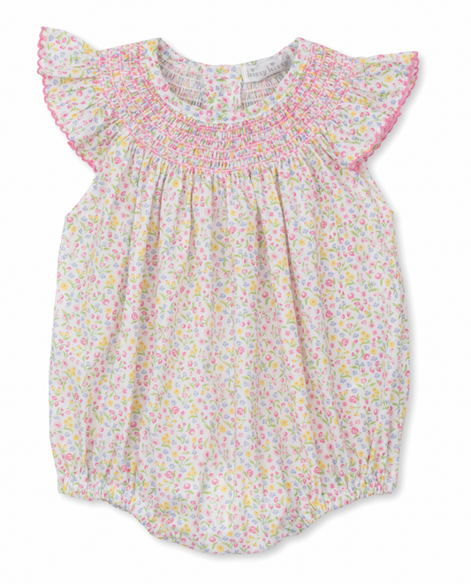 Kissy Kissy - Woven Smocked Bubble - Garden Trellis Floral