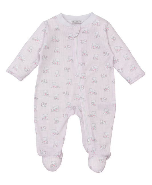 Kissy Kissy - Zip Footie - Beary Besties Pink