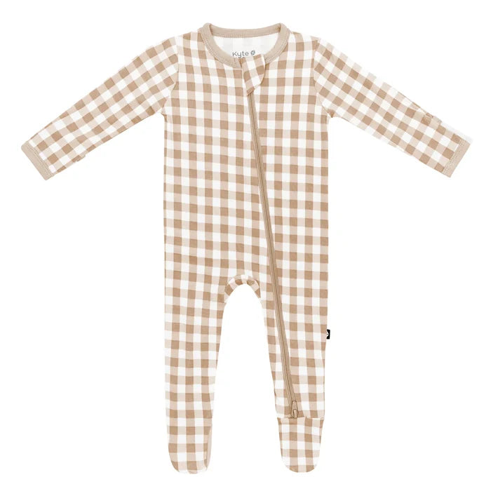 Kyte Baby - Footie - Bisque Gingham