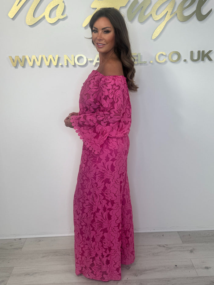 Lace Bardot Elasticated Waist Jumpsuit (5 Colours)