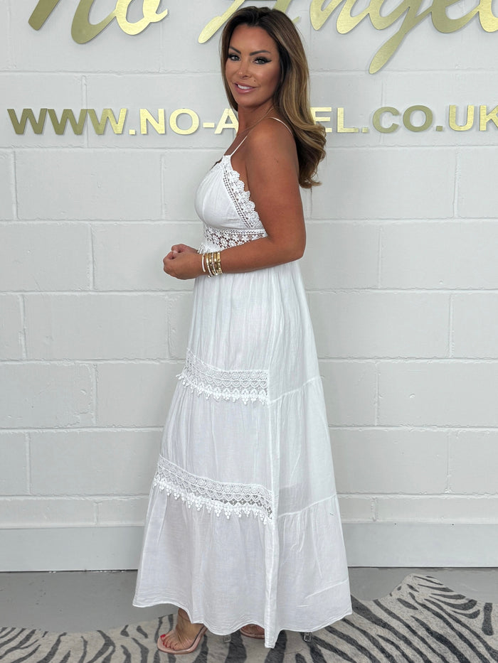 Lace Trim Spaghetti Strap Maxi Dress ( 3 Colours)