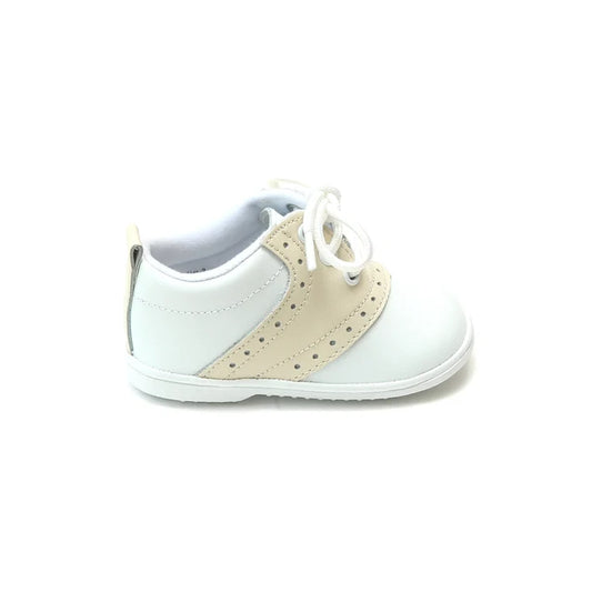 L'Amour Shoes - Austin Leather Saddle Shoe - Beige