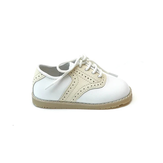 L'Amour Shoes - Luke Leather Saddle Shoe - Beige