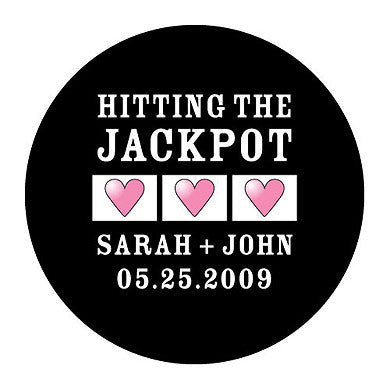 Las Vegas Wedding Gumball Machine Sticker