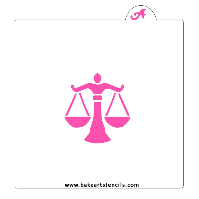 Law Scale Symbol Stencil bakeartstencil