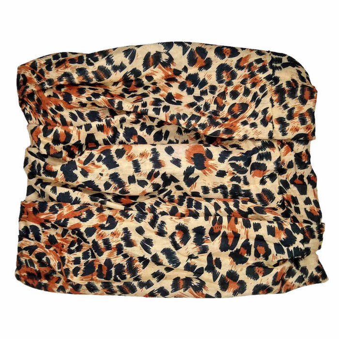 Copper leopard tube headband