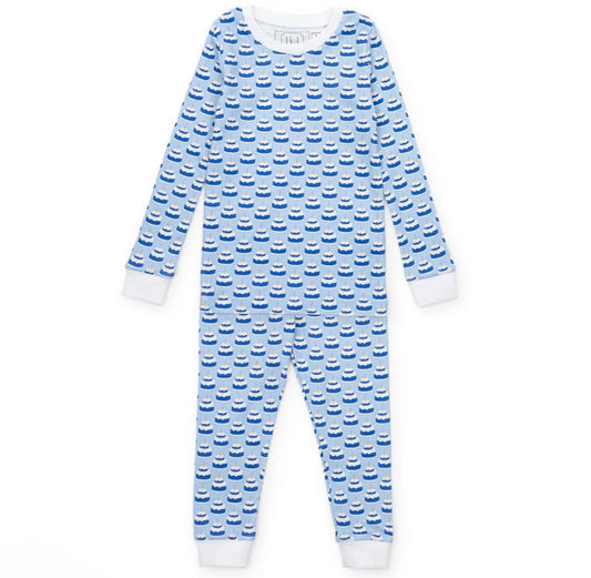 Lila and Hayes - Grayson Pajama Set - Birthday Cake Blue