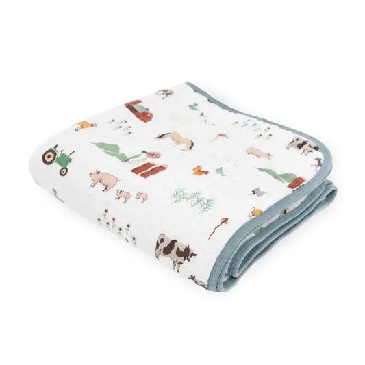 Little Unicorn - Original Cotton Muslin Quilt - Farmyard