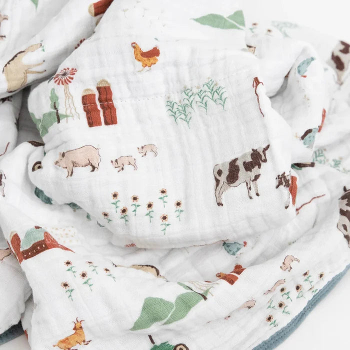 Little Unicorn - Original Cotton Muslin Quilt - Farmyard