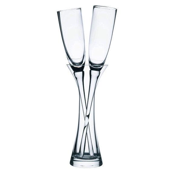 Long Stemmed Wedding Toast Glass with Vase