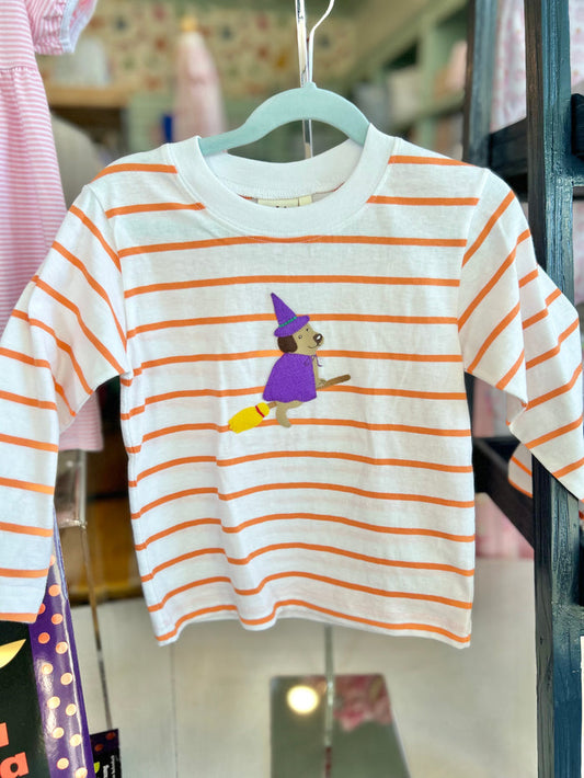 Luigi - Long Sleeve Tee - Witch Dog on Broom