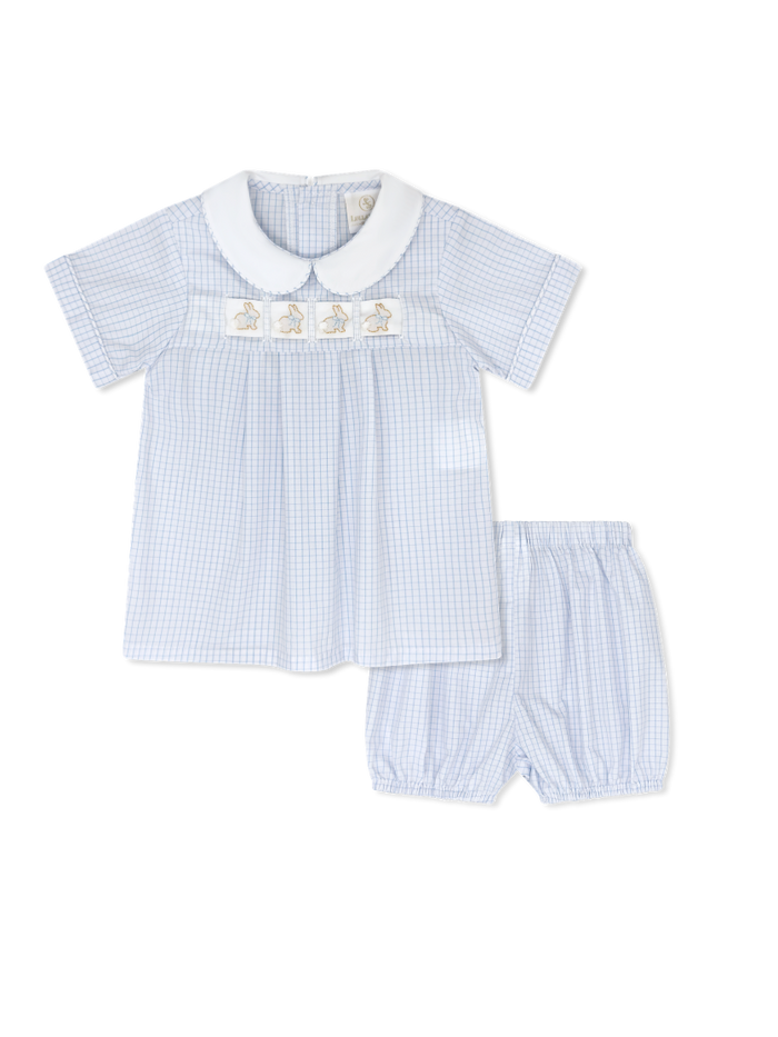 Lullaby Set - Noah Ribbon Bloomer Set - Bunnies/Hearts/Trains