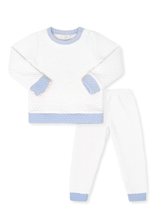 Lullaby Set - Quilted Play Set - White with Blue