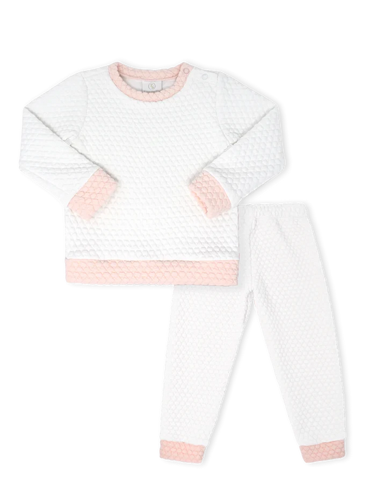 Lullaby Set - Quilted Play Set - White with Pink