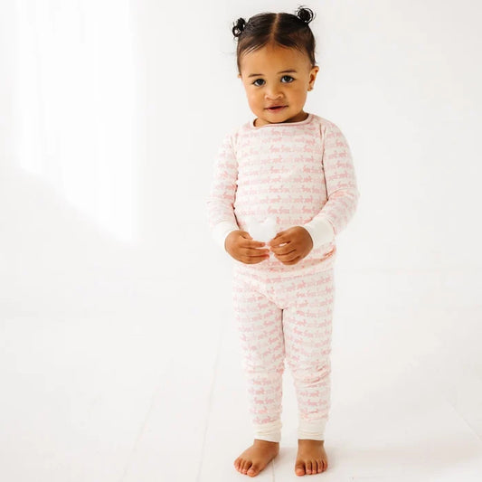 Luna and Arlo - Pajamas - Dusty Rose Bunny Hop