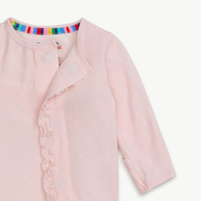 Magnetic Me - Footie - Pin Dot Pink w/ Ruffles