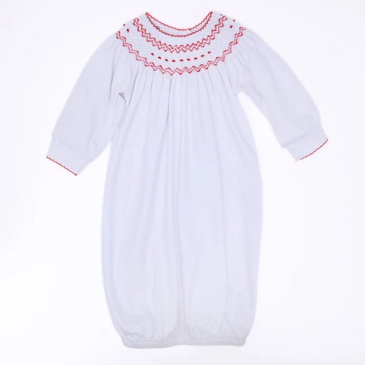 Magnolia Baby - Bishop Smocked Gown - Chris and Eve Red
