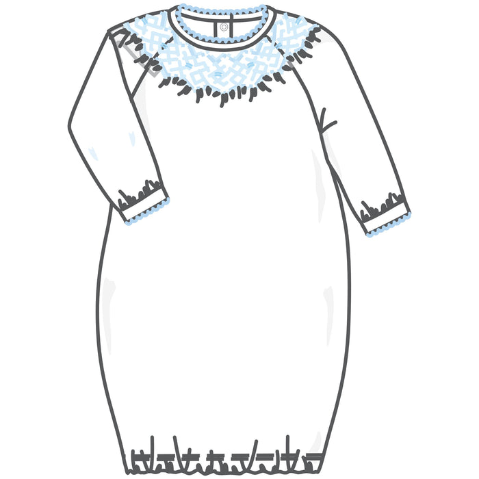 Magnolia Baby - Bishop Smocked Gown - Lizzy and Landon Blue