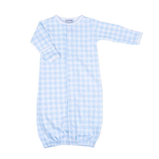 Magnolia Baby - Converter Gown - Baby Checks Blue
