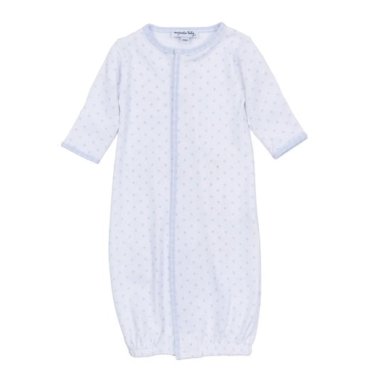 Magnolia Baby - Converter Gown - Gingham Dots Blue