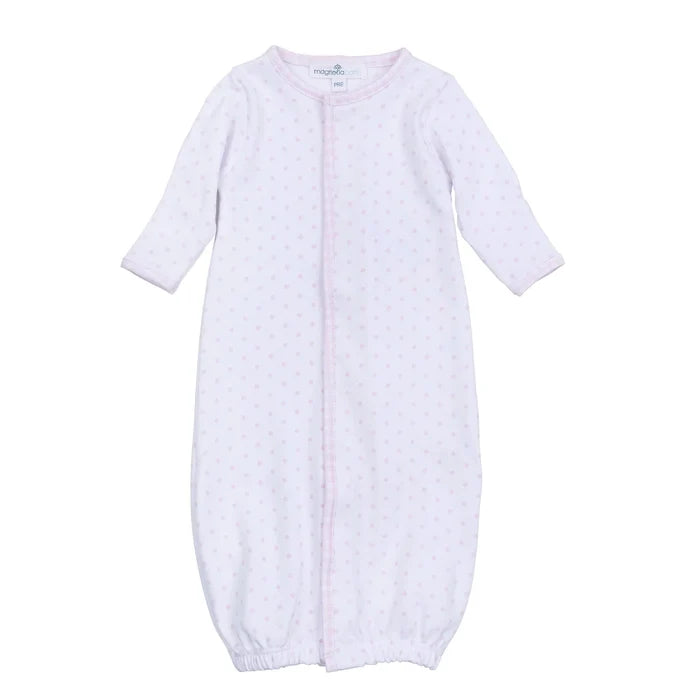 Magnolia Baby - Converter Gown - Gingham Dots Pink